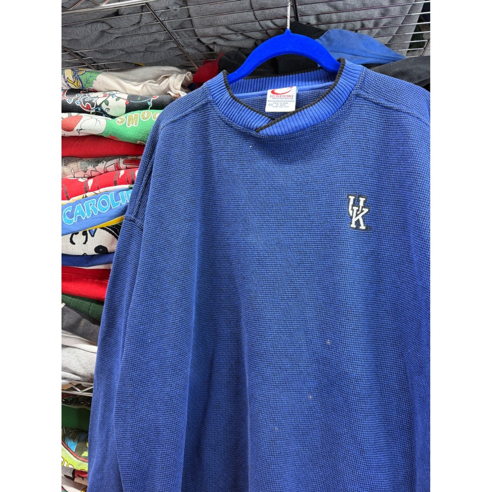 Cadre Athletic Kentucky Wildcats Sweatshirt Mens XXL Blue Waffle Knit Pullover